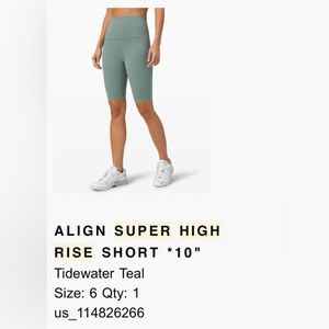 Lululemon align biker short 10 inches long